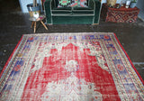 Old Ushak style Demirci Carpet 6.8ftx10.7ft