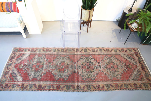 Vintage Anatolian Runner Rug 3.2ftx9.5ft