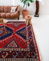 old rug, antique rug, Turkish rug, Portland, Oregon, rug store, rug shop, local shop, bright colors, wild shaman, large rug, area rug, red rug, bold color, burgundy, dark red