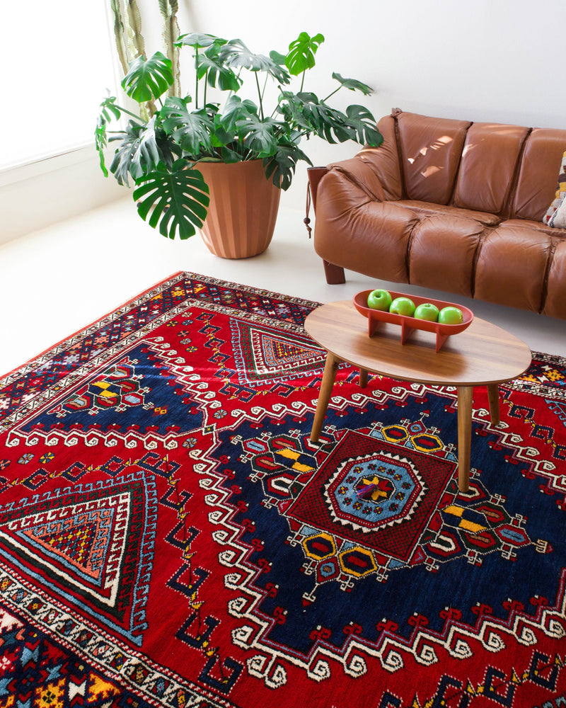 old rug, antique rug, Turkish rug, Portland, Oregon, rug store, rug shop, local shop, bright colors, wild shaman, large rug, area rug, red rug, bold color, burgundy, dark red