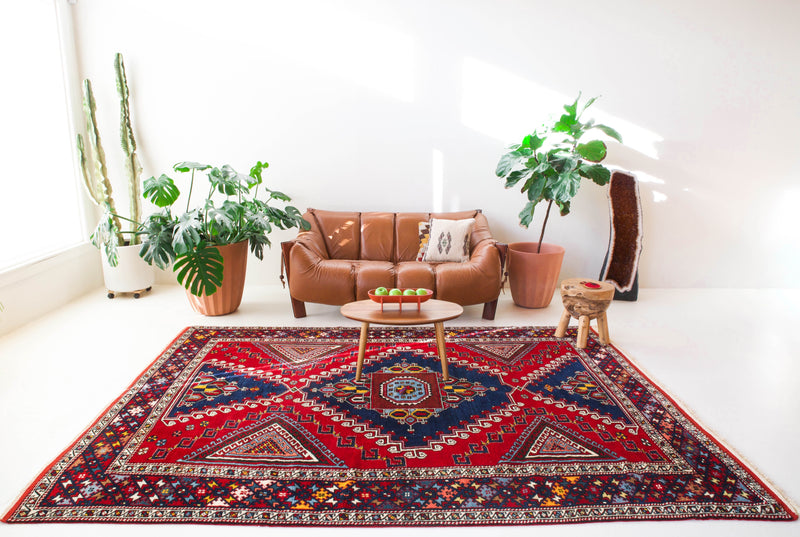 old rug, antique rug, Turkish rug, Portland, Oregon, rug store, rug shop, local shop, bright colors, wild shaman, large rug, area rug, red rug, bold color, burgundy, dark red