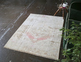 Old Faded Anatolian Rug 3.6tx4.11ft