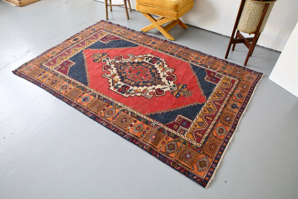 Vintage Anatolian Rug 4.3ftx7ft