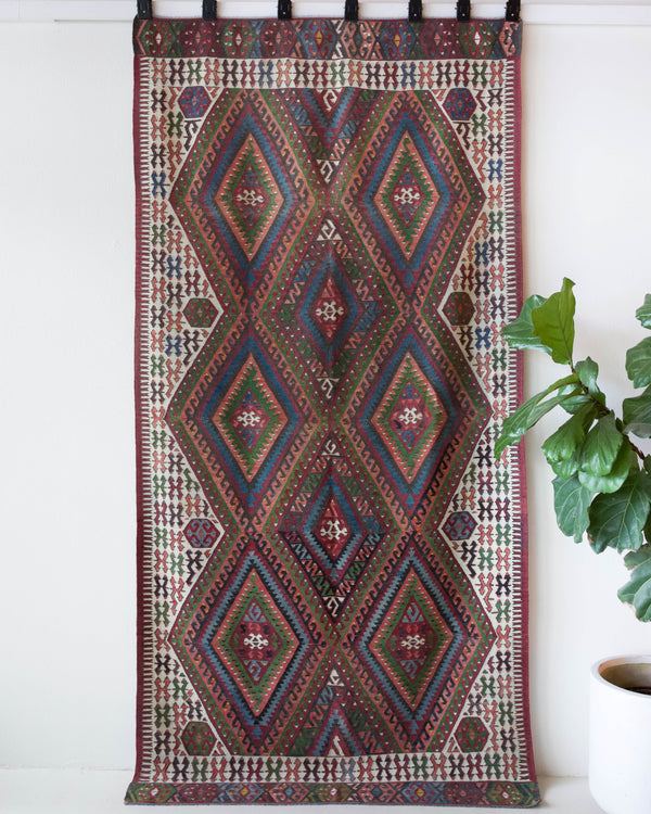 Vintage Fethiye Kilim Rug 4'8"x9'6"