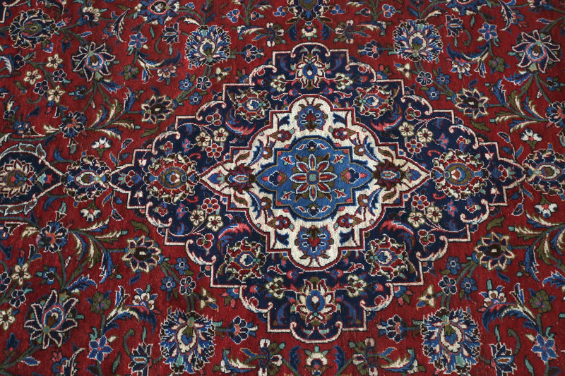 Old Persian Kashan Rug 5.6ftx7.6ft