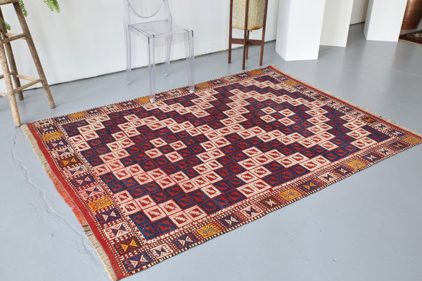 Vintage Manisa Cicim Kilim 5ftx7ft