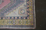 Vintage Faded Anatolian Rug 3.8ftx6.7ft