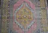 Vintage Faded Anatolian Rug 3.8ftx6.7ft