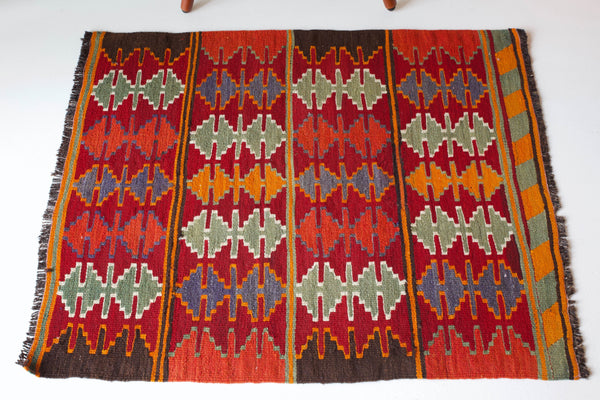 pile rug, Turkish rug, vintage rug, portland, rug shop, bright colors, wild shaman, area rug, red rug, mini rug, bold color, Portland, Oregon, rug store, rug shop, local shop, flat weave, kilim rug