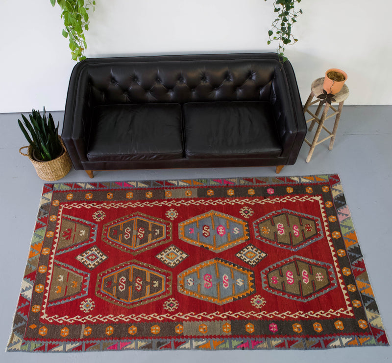 old rug, antique rug, earthy colors, faded colors, turkish rug, vintage rug, flat weave, kilim rug, large area rug, square rug, Wild Shaman, Portland, Oregon, rug store, rug shop, local shop