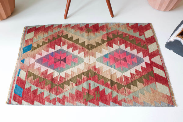 pile rug, Turkish rug, vintage rug, portland, rug shop, bright colors, wild shaman, area rug, red rug, mini rug, bold color, Portland, Oregon, rug store, rug shop, local shop, flat weave, kilim rug