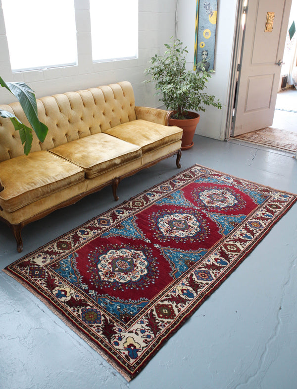 pile rug, Turkish rug, vintage rug, portland, rug shop, bright colors, wild shaman, area rug, red rug, mini rug, bold color, Portland, Oregon, rug store, rug shop, local shop