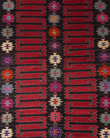 Vintage kilim rug in living room setting, bright colors, wild shaman, soft rug, bold color, Portland, Oregon, rug store, rug shop, local shop, vintage rug, modern kilim, warm colors