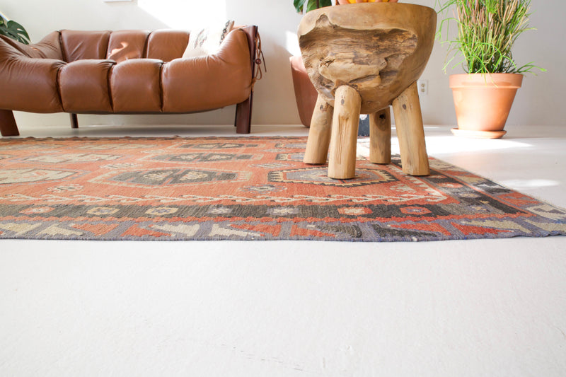 old rug, antique rug, earthy colors, faded colors, Turkish rug, vintage rug, flat weave, kilim rug, large area rug, square rug, Wild Shaman, Portland, Oregon, rug store, rug shop, local shop