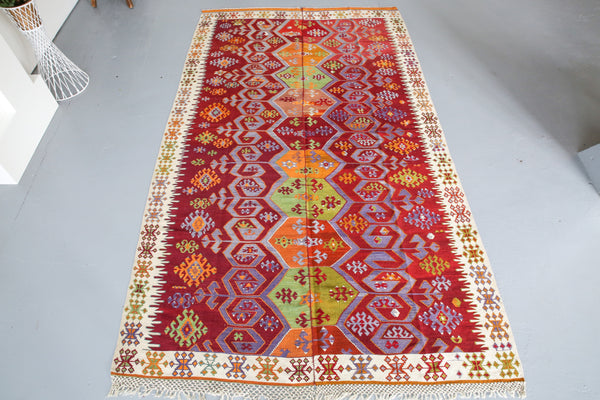 Semi-Antique Turkish Adana Kilim Rug 6'10"x11'8"