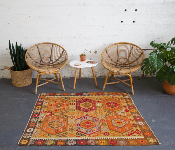 old rug, antique rug, earthy colors, faded colors, Turkish rug, vintage rug, flat weave, kilim rug, large area rug, square rug, Wild Shaman, Portland, Oregon, rug store, rug shop, local shop