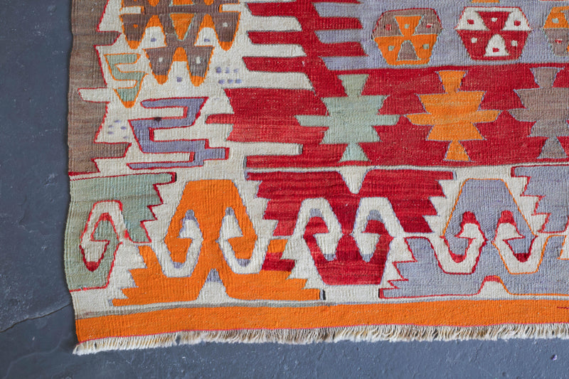 orange, green, bright color, antique, oushak rug, portland rug shop, rug store, wild shaman