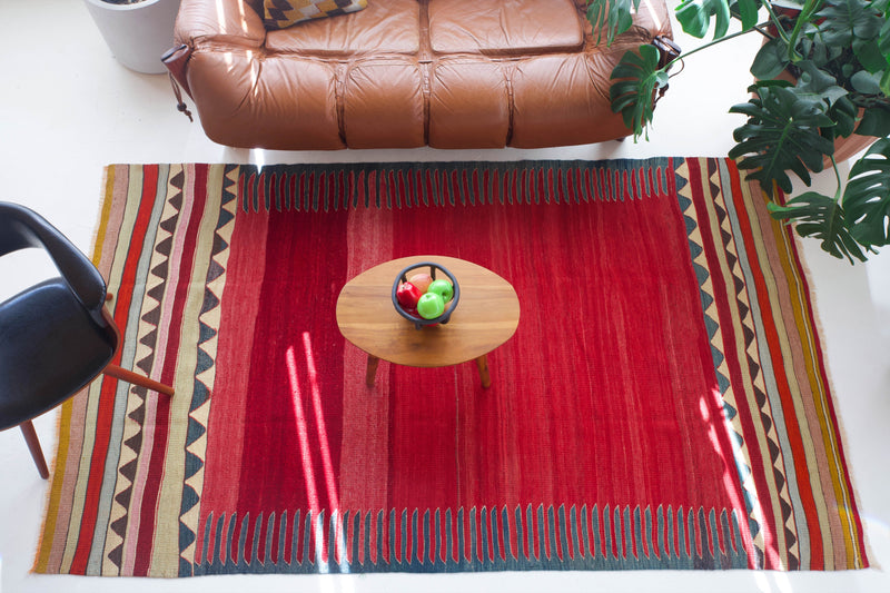 Turkish rug, vintage rug, flat weave, kilim rug, large area rug, square rug, Wild Shaman, Portland, Oregon, rug store, rug shop, local shop,  bright colors, area rug, red rug, bold color