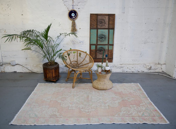 Vintage Turkish Anatolian Rug 4.7ftx7.3ft