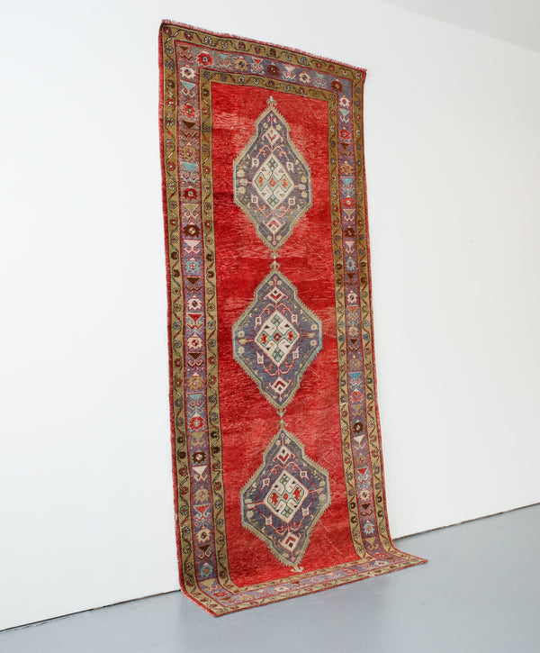 Old Anatolian Runner Rug 4.9ftx11ft