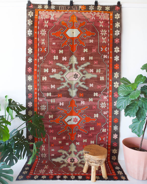  old rug, antique rug, earthy colors, faded colors, Turkish rug, vintage rug, flat weave, kilim rug, large area rug, square rug, Wild Shaman, Portland, Oregon, rug store, rug shop, local shop