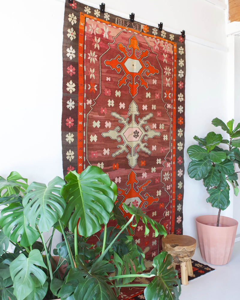  old rug, antique rug, earthy colors, faded colors, Turkish rug, vintage rug, flat weave, kilim rug, large area rug, square rug, Wild Shaman, Portland, Oregon, rug store, rug shop, local shop