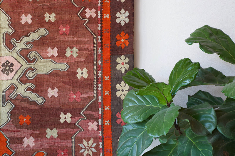  old rug, antique rug, earthy colors, faded colors, Turkish rug, vintage rug, flat weave, kilim rug, large area rug, square rug, Wild Shaman, Portland, Oregon, rug store, rug shop, local shop