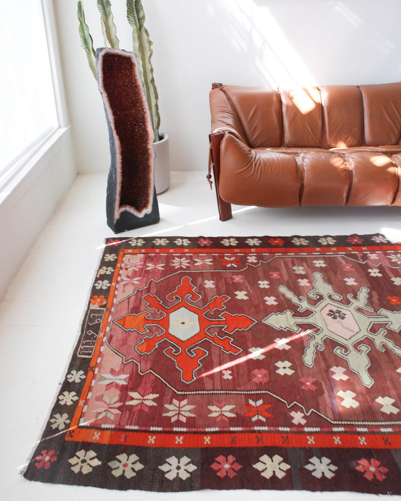  old rug, antique rug, earthy colors, faded colors, Turkish rug, vintage rug, flat weave, kilim rug, large area rug, square rug, Wild Shaman, Portland, Oregon, rug store, rug shop, local shop