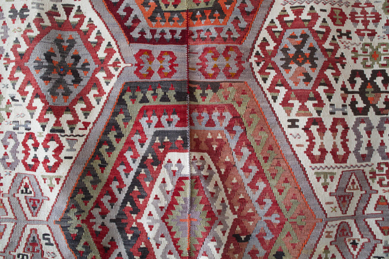 old rug, antique rug, earthy colors, faded colors, Turkish rug, vintage rug, flat weave, kilim rug, large area rug, square rug, Wild Shaman, Portland, Oregon, rug store, rug shop, local shop