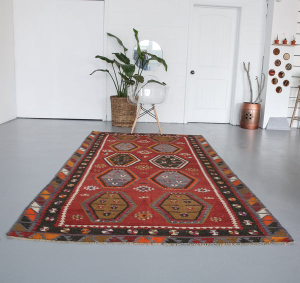 Old Sivas Sarkisla Kilim 5.2ftx9.10ft