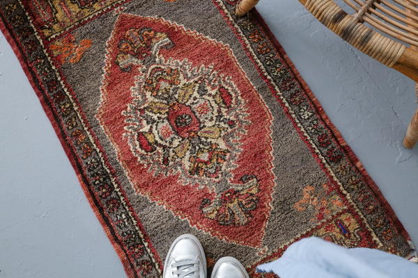 Vintage Mini Turkish Rug 1.10ftx3.5ft