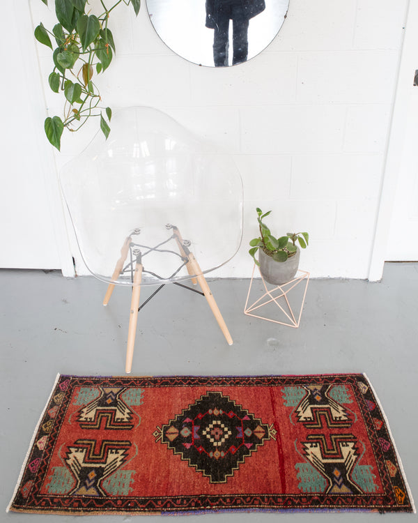 pile rug, Turkish rug, vintage rug, portland, rug shop, bright colors, wild shaman, area rug, red rug, mini rug, bold color, Portland, Oregon, rug store, rug shop, local shop