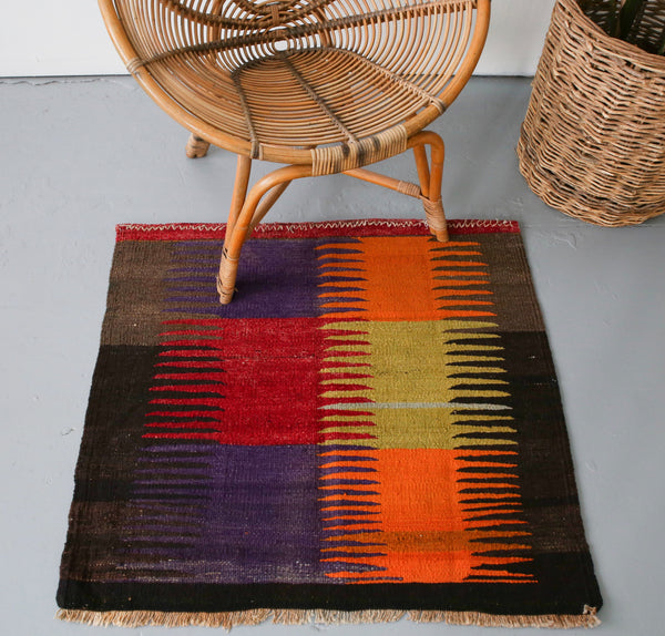 Old Mini Milas Kilim 2.10ftx2.10ft