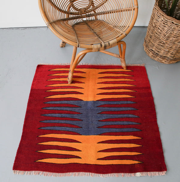 Old Mini Milas Kilim 3ft x 3.2ft