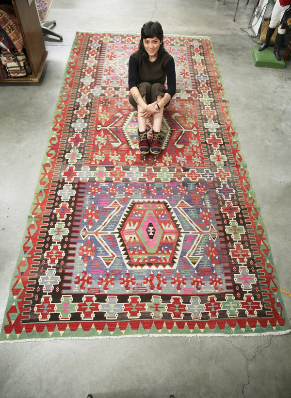 Vintage Oushak Esme Kilim