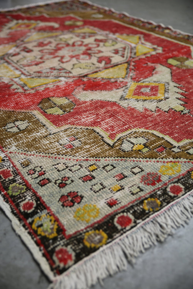 Vintage Faded Anatolian Rug