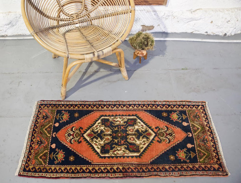 Vintage Mini Turkish Rug 21.5"x46"