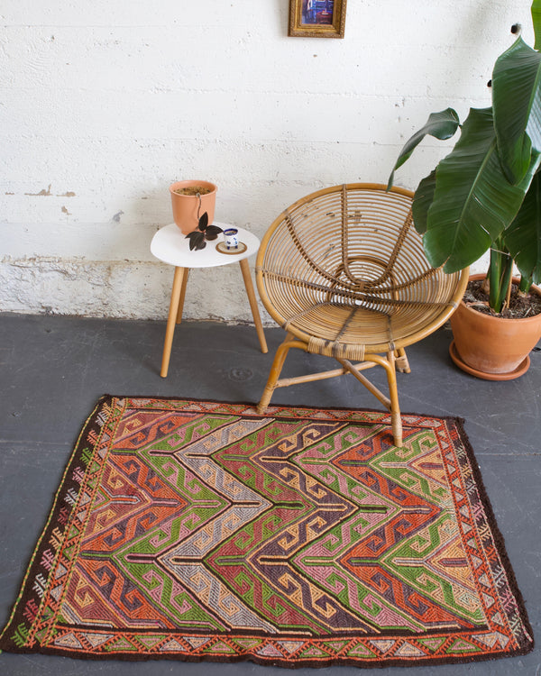 old rug, antique rug, earthy colors, faded colors, turkish rug, vintage rug, flat weave, mini rug, pile rug, Wild Shaman, Portland, Oregon, rug store, rug shop, local shop, kilim rug