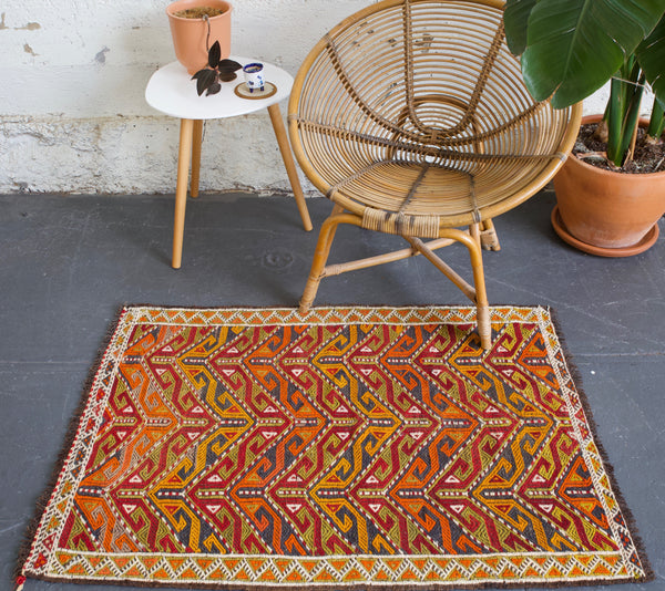 pile rug, Turkish rug, vintage rug, portland, rug shop, bright colors, wild shaman, area rug, red rug, mini rug, bold color, Portland, Oregon, rug store, rug shop, local shop, flat weave, kilim rug