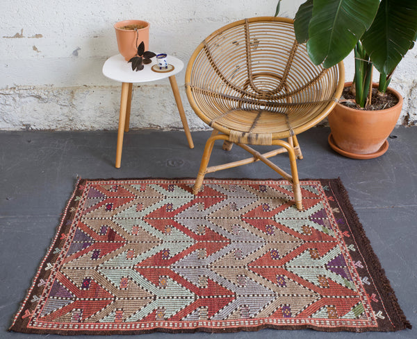 old rug, antique rug, earthy colors, faded colors, turkish rug, vintage rug, flat weave, mini rug, pile rug, Wild Shaman, Portland, Oregon, rug store, rug shop, local shop, kilim rug