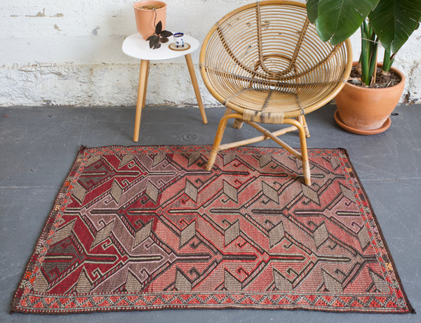 old rug, antique rug, earthy colors, faded colors, turkish rug, vintage rug, flat weave, mini rug, pile rug, Wild Shaman, Portland, Oregon, rug store, rug shop, local shop, kilim rug