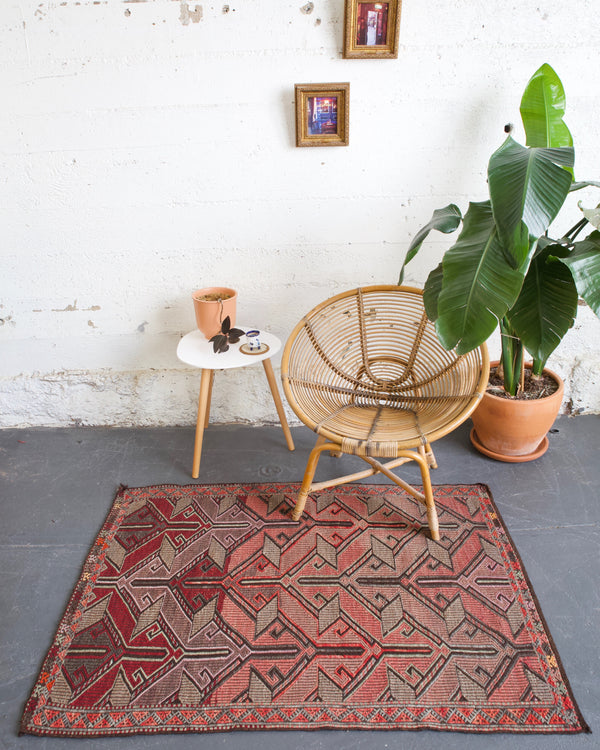 old rug, antique rug, earthy colors, faded colors, turkish rug, vintage rug, flat weave, mini rug, pile rug, Wild Shaman, Portland, Oregon, rug store, rug shop, local shop, kilim rug