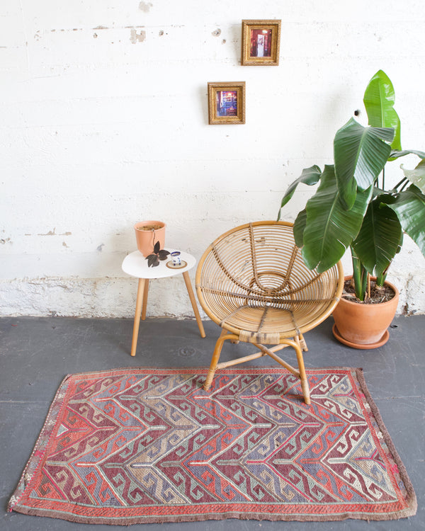 old rug, antique rug, earthy colors, faded colors, turkish rug, vintage rug, flat weave, mini rug, pile rug, Wild Shaman, Portland, Oregon, rug store, rug shop, local shop, kilim rug