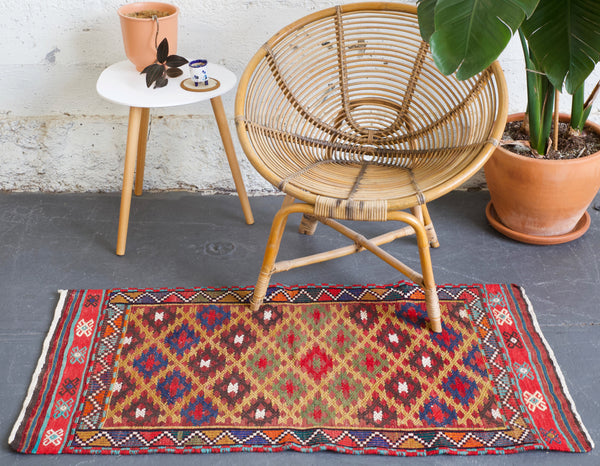 pile rug, Turkish rug, vintage rug, portland, rug shop, bright colors, wild shaman, area rug, red rug, mini rug, bold color, Portland, Oregon, rug store, rug shop, local shop, flat weave, kilim rug