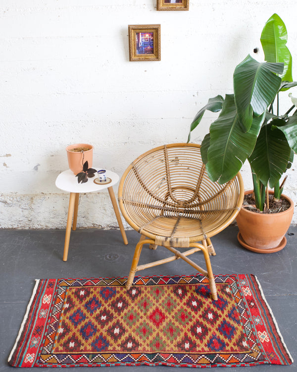 pile rug, Turkish rug, vintage rug, portland, rug shop, bright colors, wild shaman, area rug, red rug, mini rug, bold color, Portland, Oregon, rug store, rug shop, local shop, flat weave, kilim rug