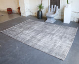 Vintage Overdyed Isparta Rug in Silver 6.9ftx9.7ft