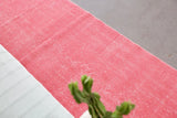 Vintage Overdyed Isparta Runner Rug in pink 2.6ftx13.3ft