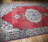 Vintage Faded Anatolian Turkish Rug 5ftx9.1ft