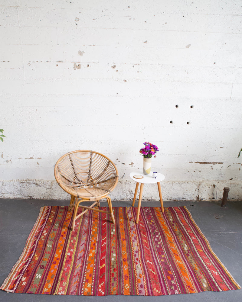 old rug, antique rug, earthy colors, faded colors, Turkish rug, vintage rug, flat weave, kilim rug, large area rug, square rug, Wild Shaman, Portland, Oregon, rug store, rug shop, local shop