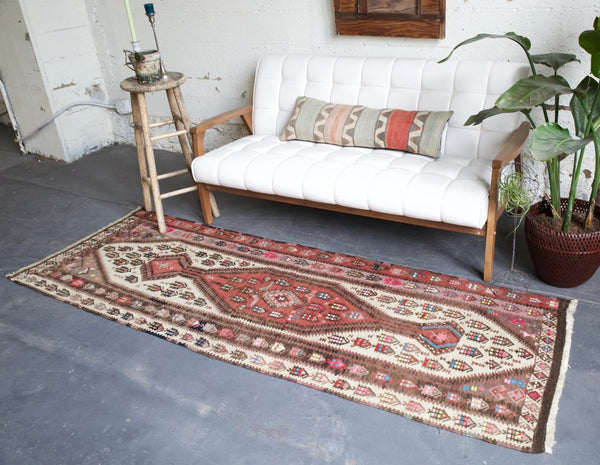 Old Kurdish Hakkari Kilim Runner 2.9ftx8.2ft